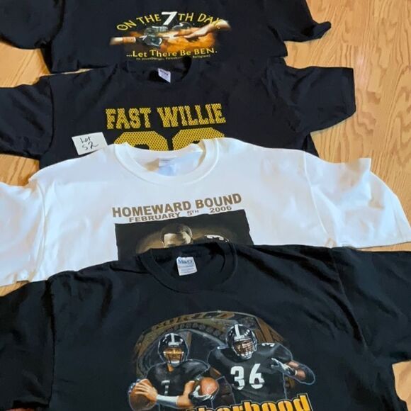 VINTAGE LOT of 4 STEELER TEES IN PERFECT CONDITION, all EXLARGE - Picture 1 of 14